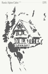 Discover a Rustic Alpine Cabin set in a stunning Mountain Landscape, perfect for adventures