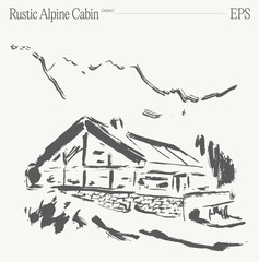 A Rustic Alpine Cabin Nestled in the Beautiful Mountains, Offering a Perfect Retreat