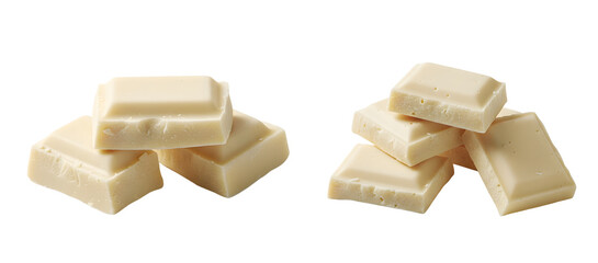 Two stacks of wafer cookies isolated on transparent background