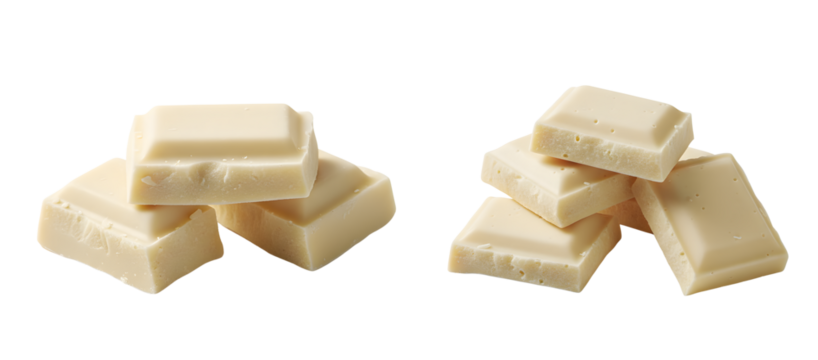 Two stacks of wafer cookies isolated on transparent background