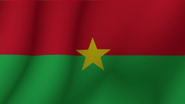 The flag of Burkina Faso. The evolving national flag of Burkina Faso in 3d format. 1080p HD animation for presentation