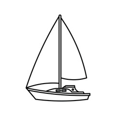 Boat outline icon . Yacht, icon . yachts motor boats, linear icons. Boat Icon Vector Illustration.
