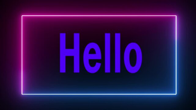 hello text on black background