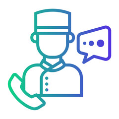 hotel service Line Gradient Icon