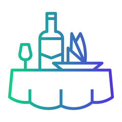 hotel service Line Gradient Icon
