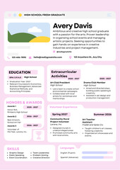 Avery daviss creative high school graduate resume with a passion for the arts