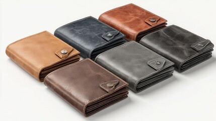 Beautiful photo of leather Wallets, isolated on transparent background.