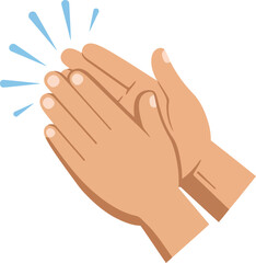 Flat design clapping hands: celebration and success symbol