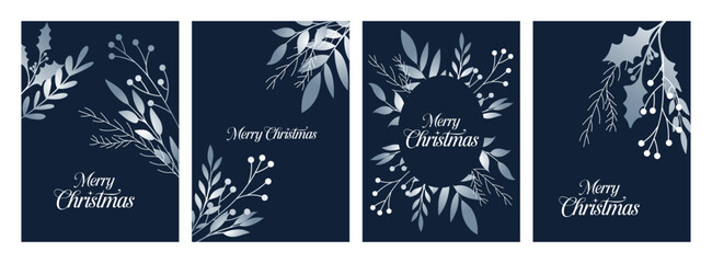 Christmas and new year invitation modern minimalist clean typography cover design