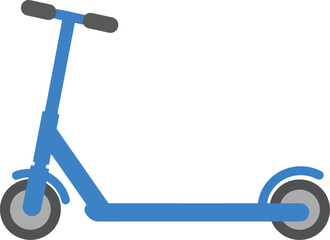 Modern blue kick scooter icon vector. flat design style