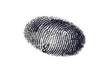 Dark blue fingerprint with textured ridges isolated on black background identity identification