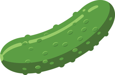 Isolated green cucumber pickle vegetable vector icon