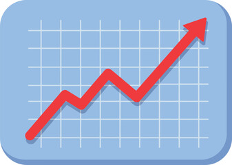 Dynamic business growth chart icon vector - upward trend indicator