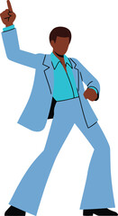 Retro disco dancer groove 70s party celebration vector illustration