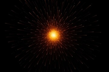 Obraz premium Radiant Burst: A mesmerizing visual of radiant orange light exploding outwards from a central point, evoking a sense of cosmic energy and vibrant motion.
