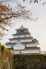 日本の福島県会津若松市の美しい秋の風景