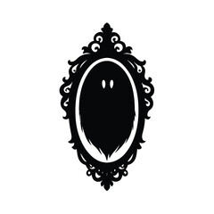 Gothic Mirror Reflecting Ghostly Face
