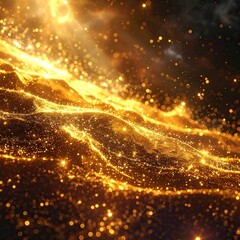 Shimmering golden waves in cosmic light and dark