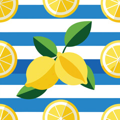 "Lemon Zest Summer Stripe Pattern"