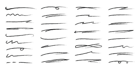 Hand drawn Doodle sketch style of highlighting elements icon vector. Sketchy grunge underline symbol. vector illustration.