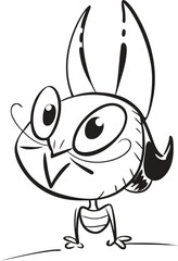Quirky cartoon character, hand-drawn, expressive animal mascot