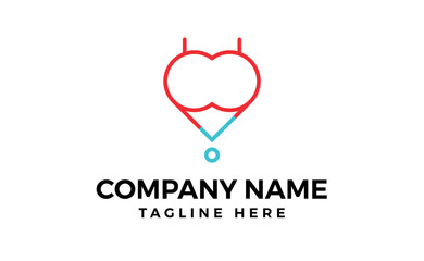 Heart bra Logo Design Dating