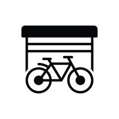 Black solid icon for bicycle storage