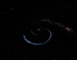 Swirling galaxy warped by gravity in deep space