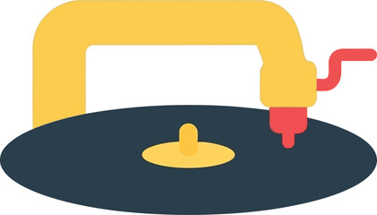 Retro turntable record player icon