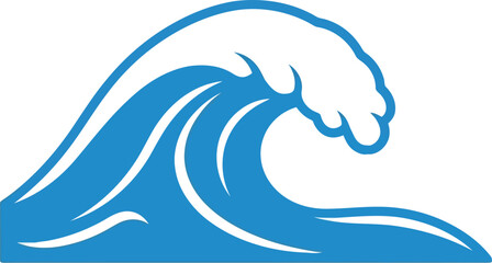 Stylized blue ocean wave icon