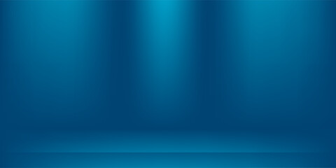 Dark blue studio space. Dark Limbo background. Abstract 3D background for product presentation. Minimalist wall view.