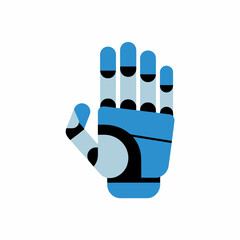 Flat Illustration of a Cybernetic Robot Hand