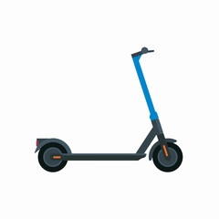 Flat Illustration of an Electric Scooter