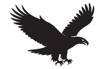Obraz premium Majestic eagle in flight with wings spread wide silhouette