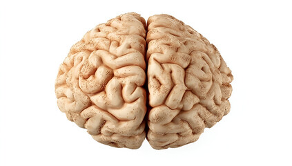 Human brain anatomy showcasing the intricate structure and folds of the cerebral hemispheres for educational use.