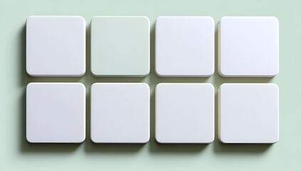 Minimalist white tiles arranged on a pastel background, perfect for modern design projects and creative displays.