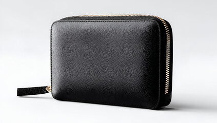 Sleek black wallet designed with a zip closure, perfect for modern everyday use and stylish organization.