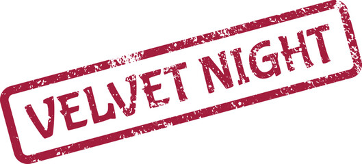 Velvet Night luxurious deep red grunge stamp for elegant evening themes and events