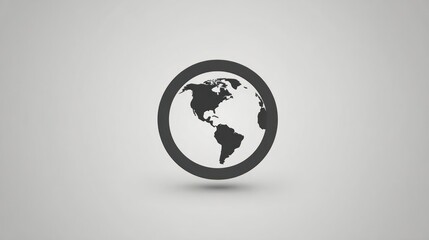 Stylized silhouette of the earth globe icon within an oval frame on a subtle gradient background