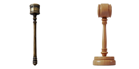 Wooden mallets and gavel on display. Perfect for law and order themed projects