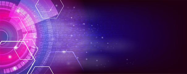 Hexagon shape element with solf light blue background,Technology abstract background