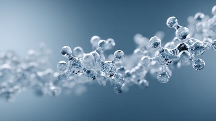 Abstract representation of water molecules in a blue gradient background. Ideal for science, chemistry, and educational themes.