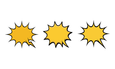 Comic Style Speech Bubbles in Yellow and Black Great for Adding Excitement and Emphasis to Your Designs