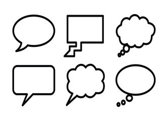 Set of Speech Bubbles and Thought Clouds for Social Media Communication and Conversation Design