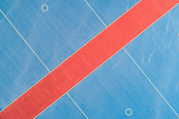Diagonal of netball court patterns.