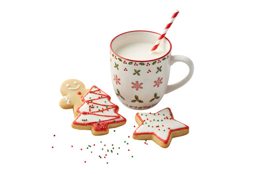 Holiday milk mug and cookies