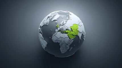 Fototapeta premium Abstract representation of the planet earth as a cracked egg with continents visible on a dark textured background