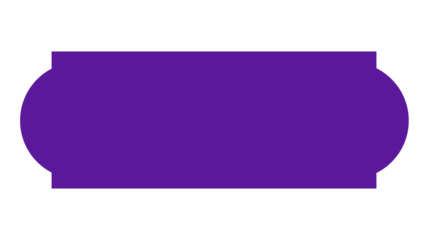 A graphic art piece featuring a solid purple geometric shape on a black background.