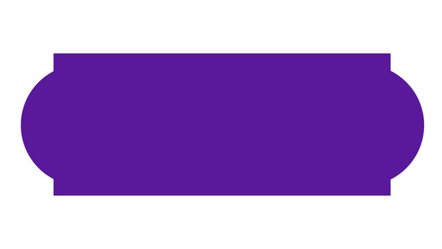 A graphic art piece featuring a solid purple geometric shape on a black background.