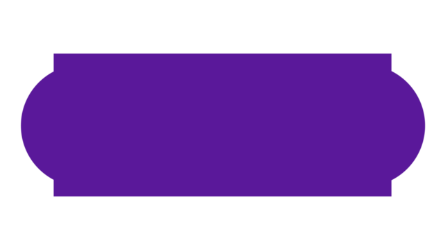 A graphic art piece featuring a solid purple geometric shape on a black background.